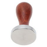 53mm Coffee Tamper with Wooden Handle Stainless Steel Coffee Powder Hammer for Restaurant