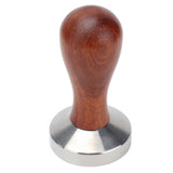 53mm Coffee Tamper with Wooden Handle Stainless Steel Coffee Powder Hammer for Restaurant