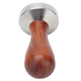 53mm Coffee Tamper with Wooden Handle Stainless Steel Coffee Powder Hammer for Restaurant