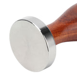 53mm Coffee Tamper with Wooden Handle Stainless Steel Coffee Powder Hammer for Restaurant