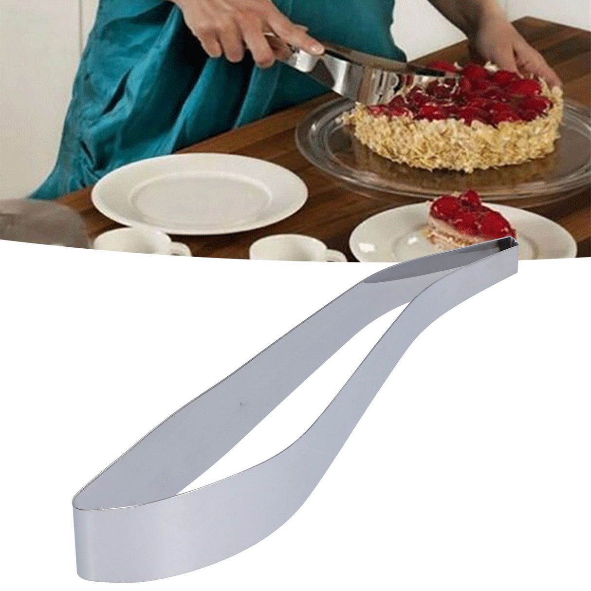 Pie Cutter Stainless Steel Efficient Portable Integrated Cake Cutter for Kitchen Party Restaurant