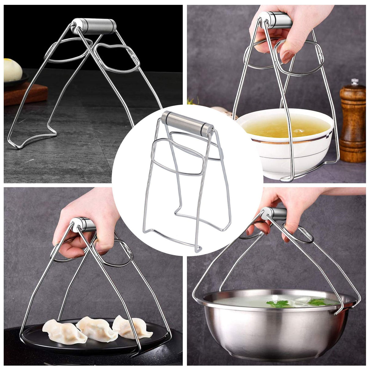 304 Stainless Steel Hot Dish Plate Clip Anti Scalding Non Slip Dish Gripper Bowl Clamp Holder for Home Kitchen
