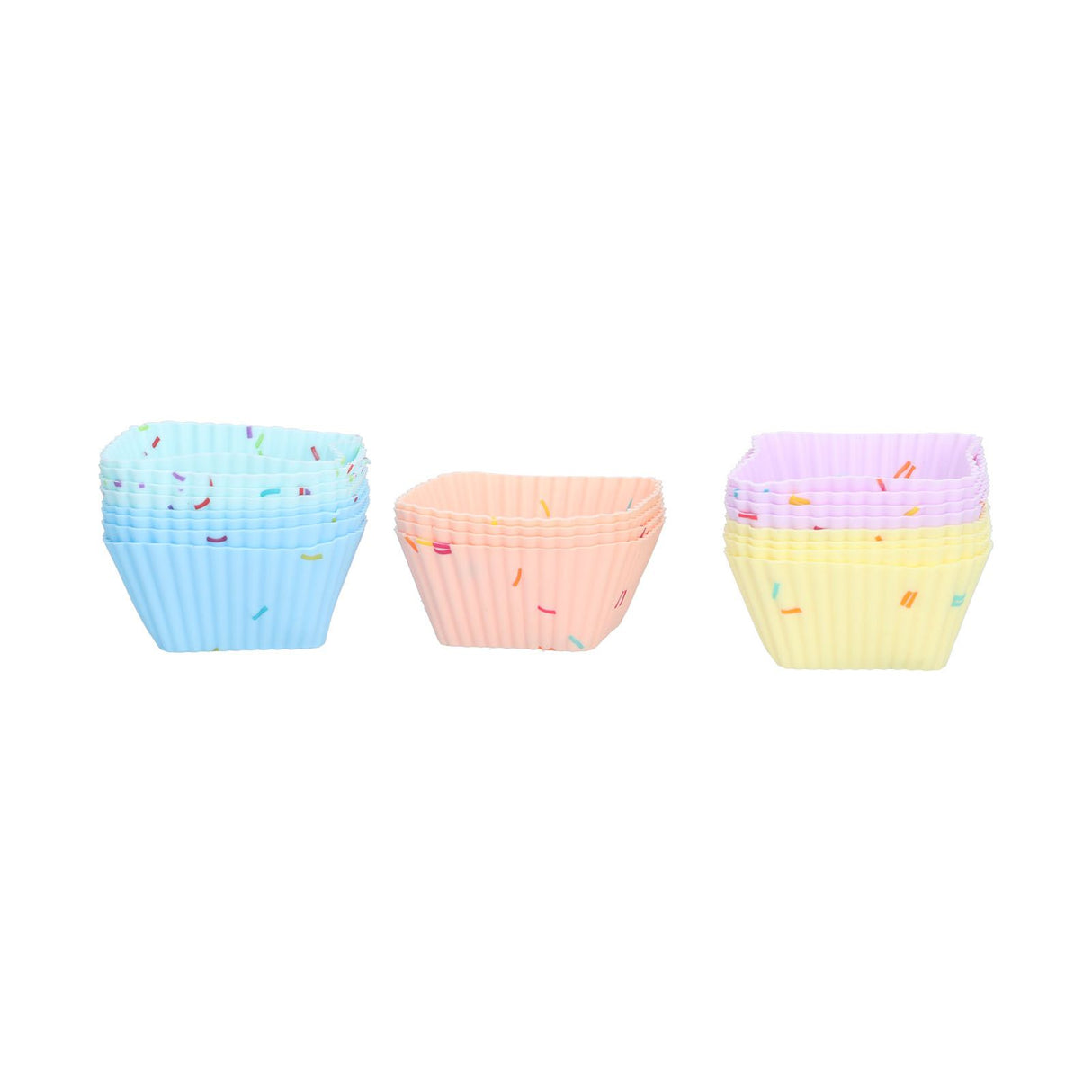 20Pcs Silicone Cupcake Mold Non Stick Reusable Baking Molds for Muffin Biscuits Cheese Cake PastriesSquare