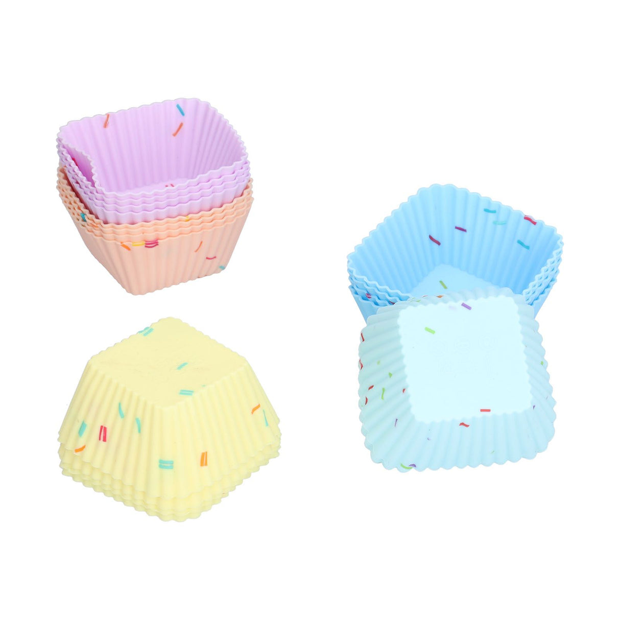 20Pcs Silicone Cupcake Mold Non Stick Reusable Baking Molds for Muffin Biscuits Cheese Cake PastriesSquare
