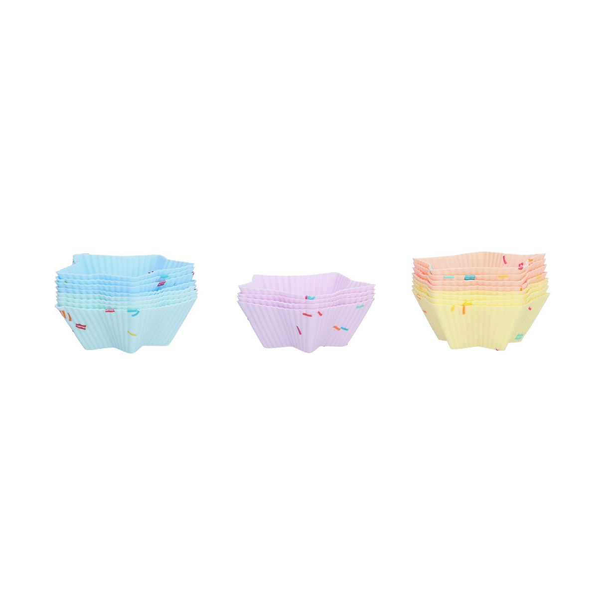 20pcs Silicone Baking Cups Bright Colors Cute Shapes Reusable Cake Making Molds for Donuts PuddingsStar Set