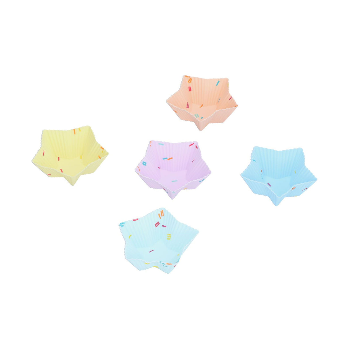20pcs Silicone Baking Cups Bright Colors Cute Shapes Reusable Cake Making Molds for Donuts PuddingsStar Set