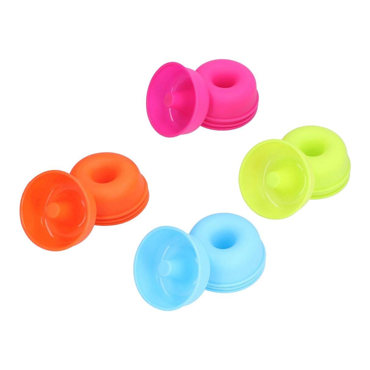 16pcs Donut Mold Bright Colors Reusable Cleanable Reliable Baking Cups for Pastries Puddings