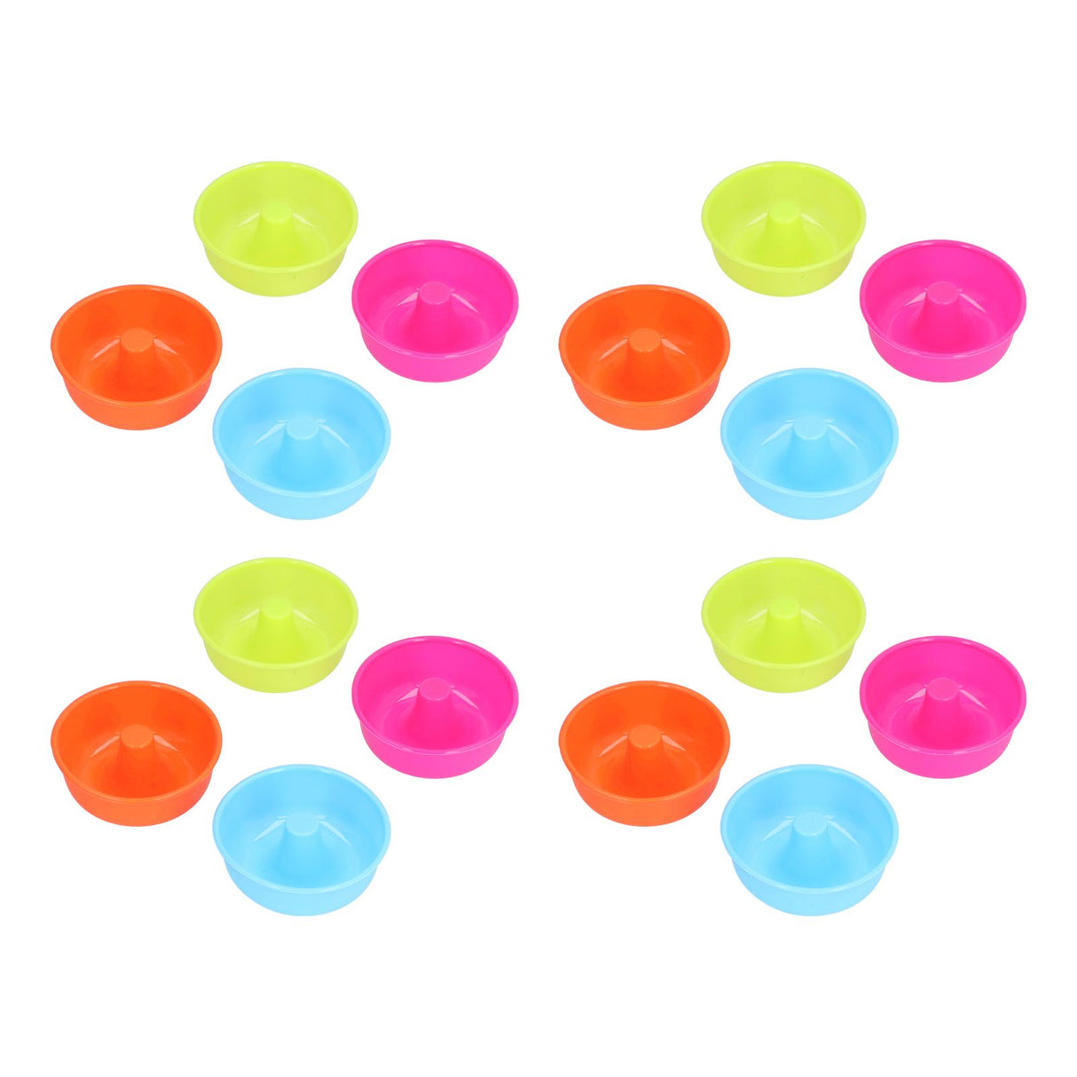 16pcs Donut Mold Bright Colors Reusable Cleanable Reliable Baking Cups for Pastries Puddings