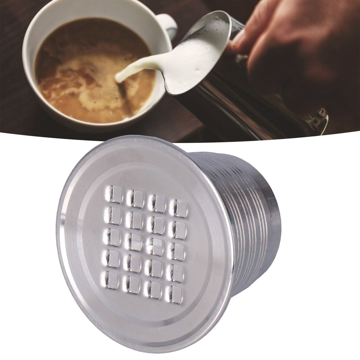 50mL Coffee Capsule Filter Stainless Steel Reusable Coffee Capsule Cup Coffee Machine Accessories for NespressoSquare Hole