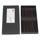 5 Pair Japanese Style Wooden Chopsticks Golden Printed Flowers Reusable Traditional Stylish Gift for Family Friends