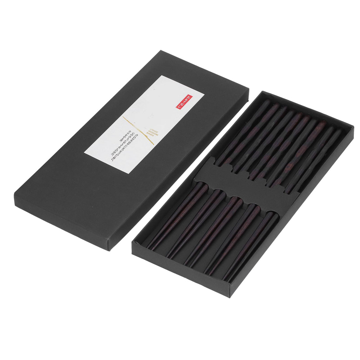 5 Pairs Chopsticks Ironwood Black Round Reusable 23cm/9.1in Long for Japanese Style Tableware Classic