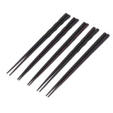 5 Pairs Chopsticks Ironwood Black Round Reusable 23cm/9.1in Long for Japanese Style Tableware Classic