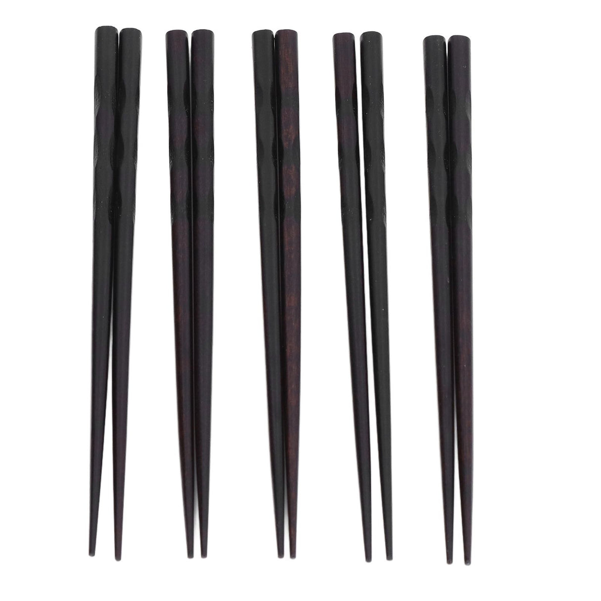 5 Pairs Chopsticks Ironwood Black Round Reusable 23cm/9.1in Long for Japanese Style Tableware Classic
