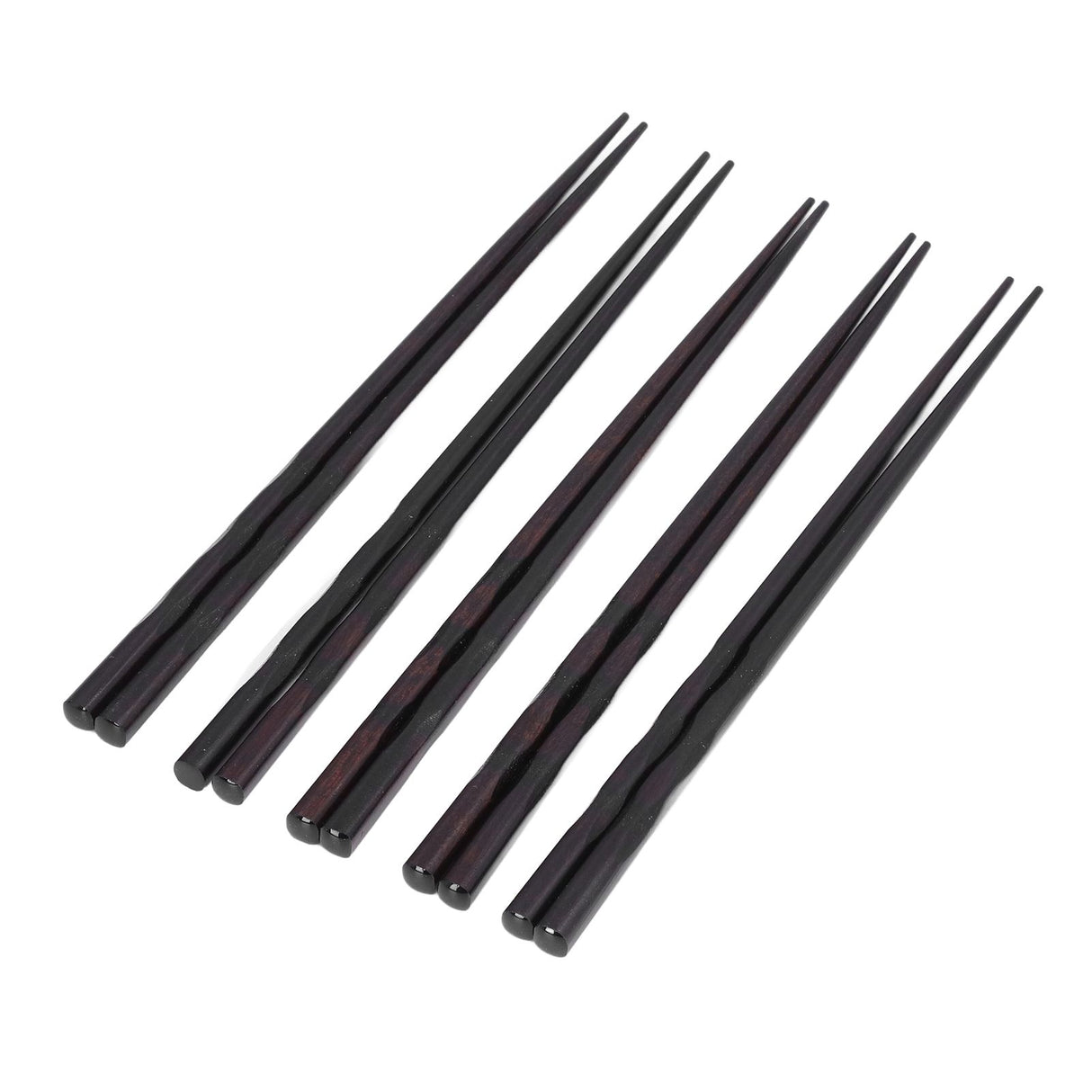 5 Pairs Chopsticks Ironwood Black Round Reusable 23cm/9.1in Long for Japanese Style Tableware Classic