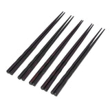 5 Pairs Chopsticks Ironwood Black Round Reusable 23cm/9.1in Long for Japanese Style Tableware Classic