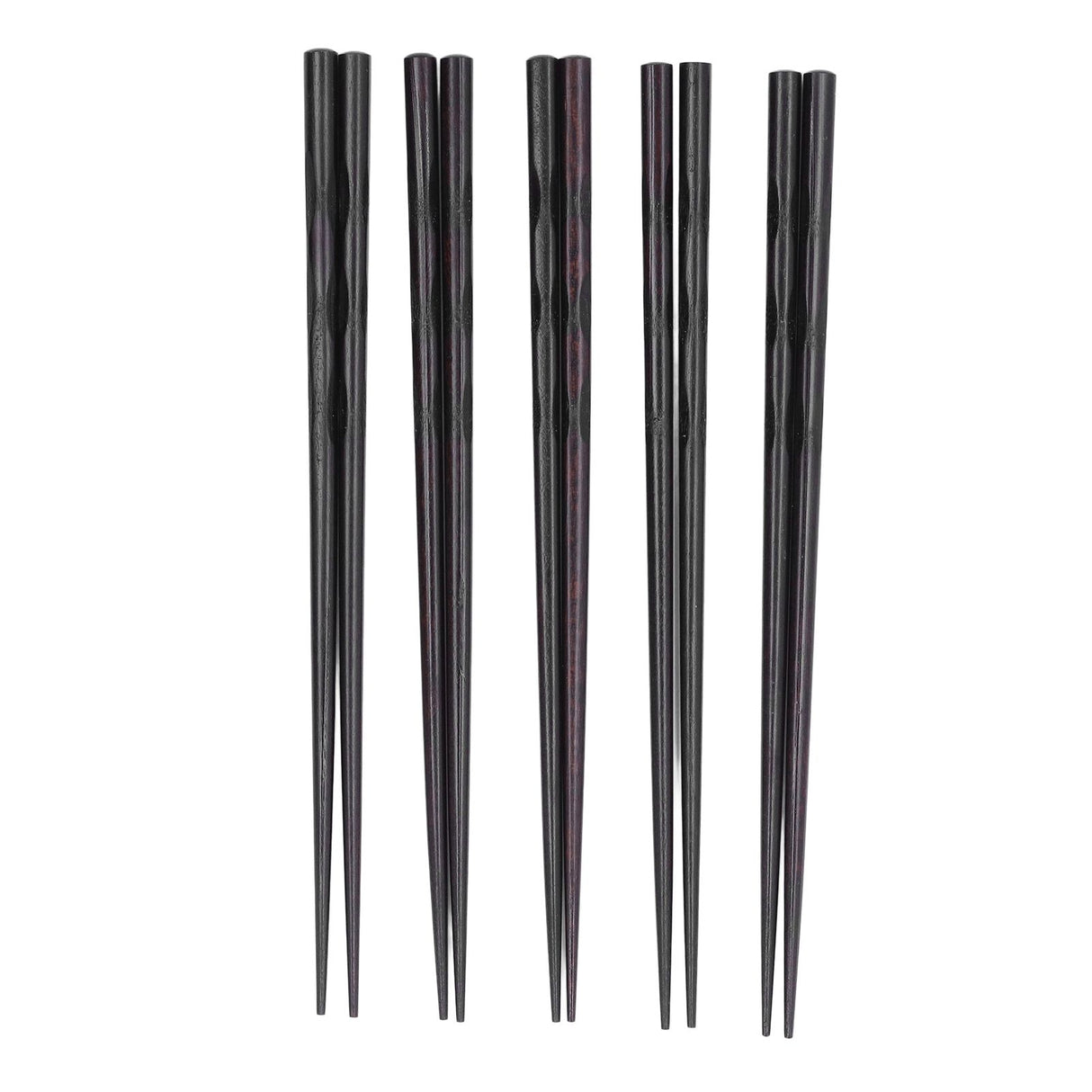 5 Pairs Chopsticks Ironwood Black Round Reusable 23cm/9.1in Long for Japanese Style Tableware Classic