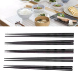 5 Pairs Chopsticks Ironwood Black Round Reusable 23cm/9.1in Long for Japanese Style Tableware Classic - Extra Image