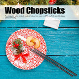 5 Pairs Chopsticks Ironwood Black Round Reusable 23cm/9.1in Long for Japanese Style Tableware Classic