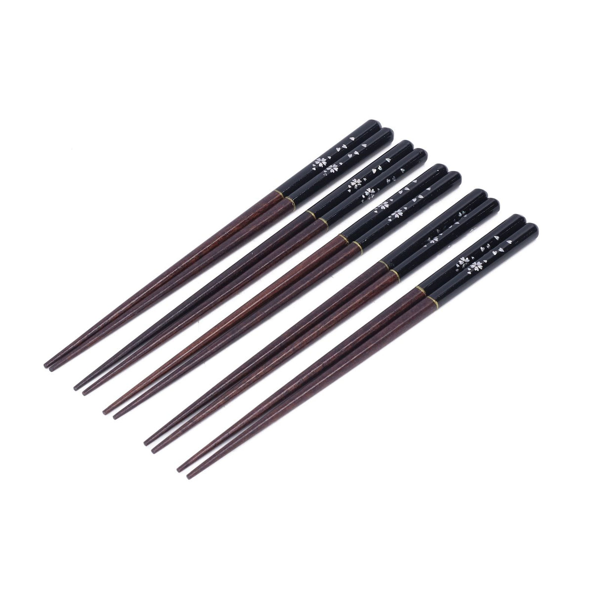 5 Pairs Chopsticks Phoebe Zhennan Printing Reusable 23cm/9.1in Long Safe for Japanese Style Box TablewareBlack