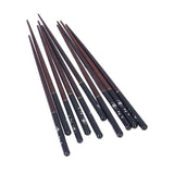 5 Pairs Chopsticks Phoebe Zhennan Printing Reusable 23cm/9.1in Long Safe for Japanese Style Box TablewareBlack