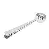 Coffee Scoop Food Grade Stainless Steel Dishwasher Available 2 in 1 Sealing Function Spoon for Kitchen Restaurant - Rear View