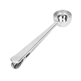 Coffee Scoop Food Grade Stainless Steel Dishwasher Available 2 in 1 Sealing Function Spoon for Kitchen Restaurant - Extra Image