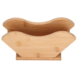 Coffee Filter Paper Holder Bamboo Countertop Reusable V Shape Tissue Dispenser for Home - Side View