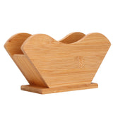 Coffee Filter Paper Holder Bamboo Countertop Reusable V Shape Tissue Dispenser for Home - Rear View