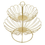 2 Tier Fruit Bowl Modern Nordic Design Geometric Detachable Gold Fruit Basket for Home Decoration
