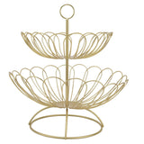 2 Tier Fruit Bowl Modern Nordic Design Geometric Detachable Gold Fruit Basket for Home Decoration