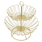 2 Tier Fruit Bowl Modern Nordic Design Geometric Detachable Gold Fruit Basket for Home Decoration