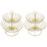 2 Tier Fruit Bowl Modern Nordic Design Geometric Detachable Gold Fruit Basket for Home Decoration - Extra Image