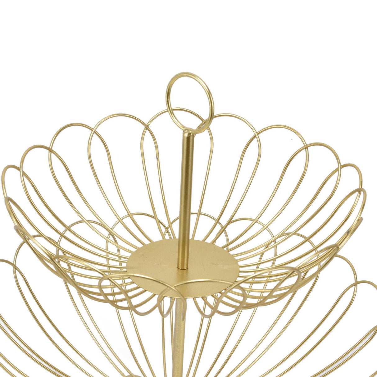 2 Tier Fruit Bowl Modern Nordic Design Geometric Detachable Gold Fruit Basket for Home Decoration