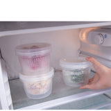 Kitchen Storage Containers Small Drain Basket Kitchen Drain Sealed Box Refrigerator Organizer Containers with Lid - Top-Down View
