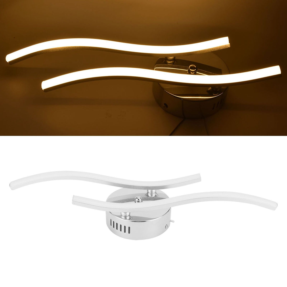 LED Ceiling Light Wavy Ceiling Lamp for Living Room Bedroom Kitchen Decor AC85‑265V Warm Light