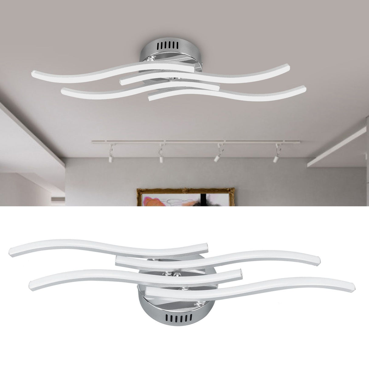 25W 140LED Ceiling Light Wavy Ceiling Lamp for Living Room Bedroom Kitchen Decor AC85‑265V Warm Light