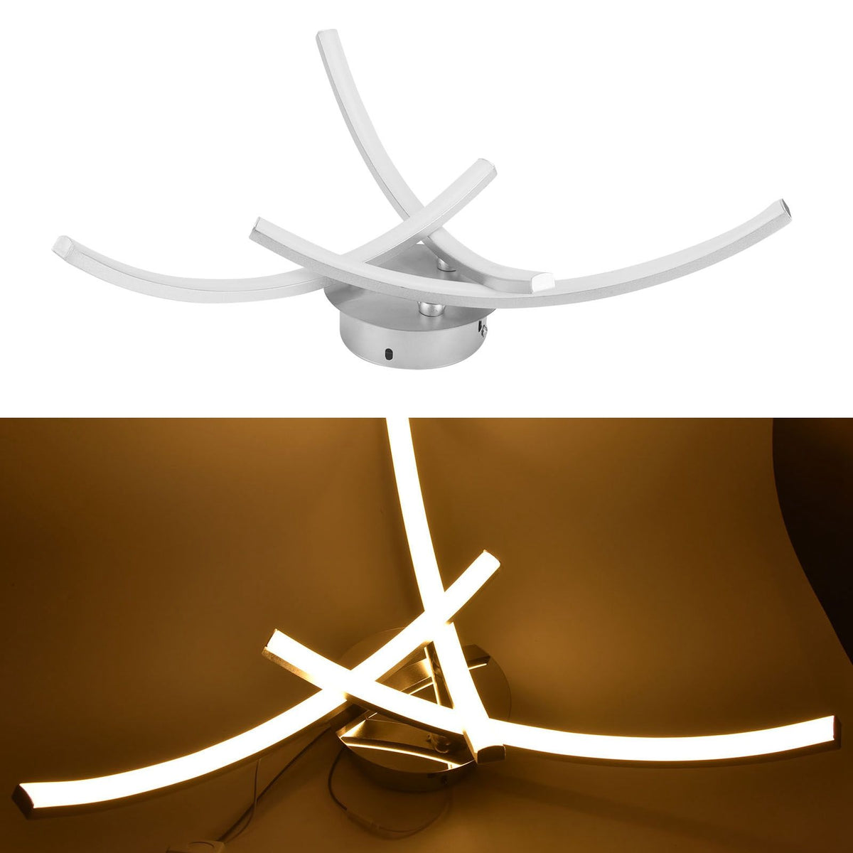 18W 105LED Ceiling Light Arc Ceiling Lamp for Living Room Bedroom Decor AC85‑265V Warm Light