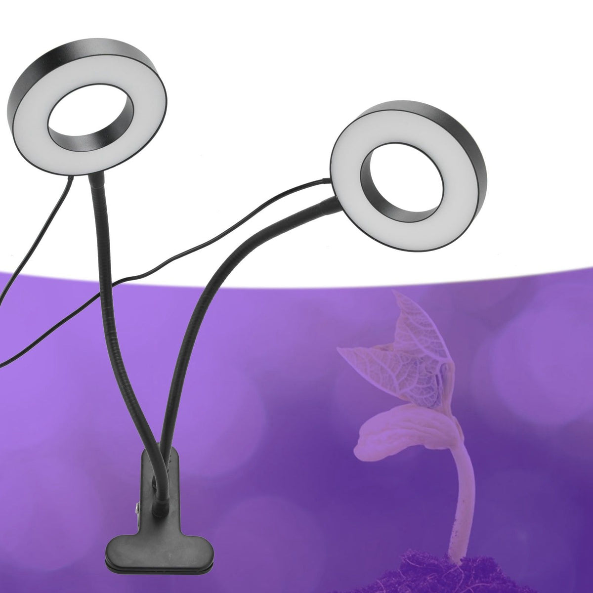 LED Grow Light Double‑End 360° Adjustable USB Powered Indoor Gooseneck Plant Grow Lamp for Greenhouse Office