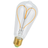 Light Bulb Love Peach Heart Shaped Transparent LED Filament Lamp Bulb 110V E27 Lamp Holder 4W Warm Light