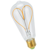 Light Bulb Love Peach Heart Shaped Transparent LED Filament Lamp Bulb 110V E27 Lamp Holder 4W Warm Light