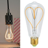 Light Bulb Love Peach Heart Shaped Transparent LED Filament Lamp Bulb 110V E27 Lamp Holder 4W Warm Light - Extra Image
