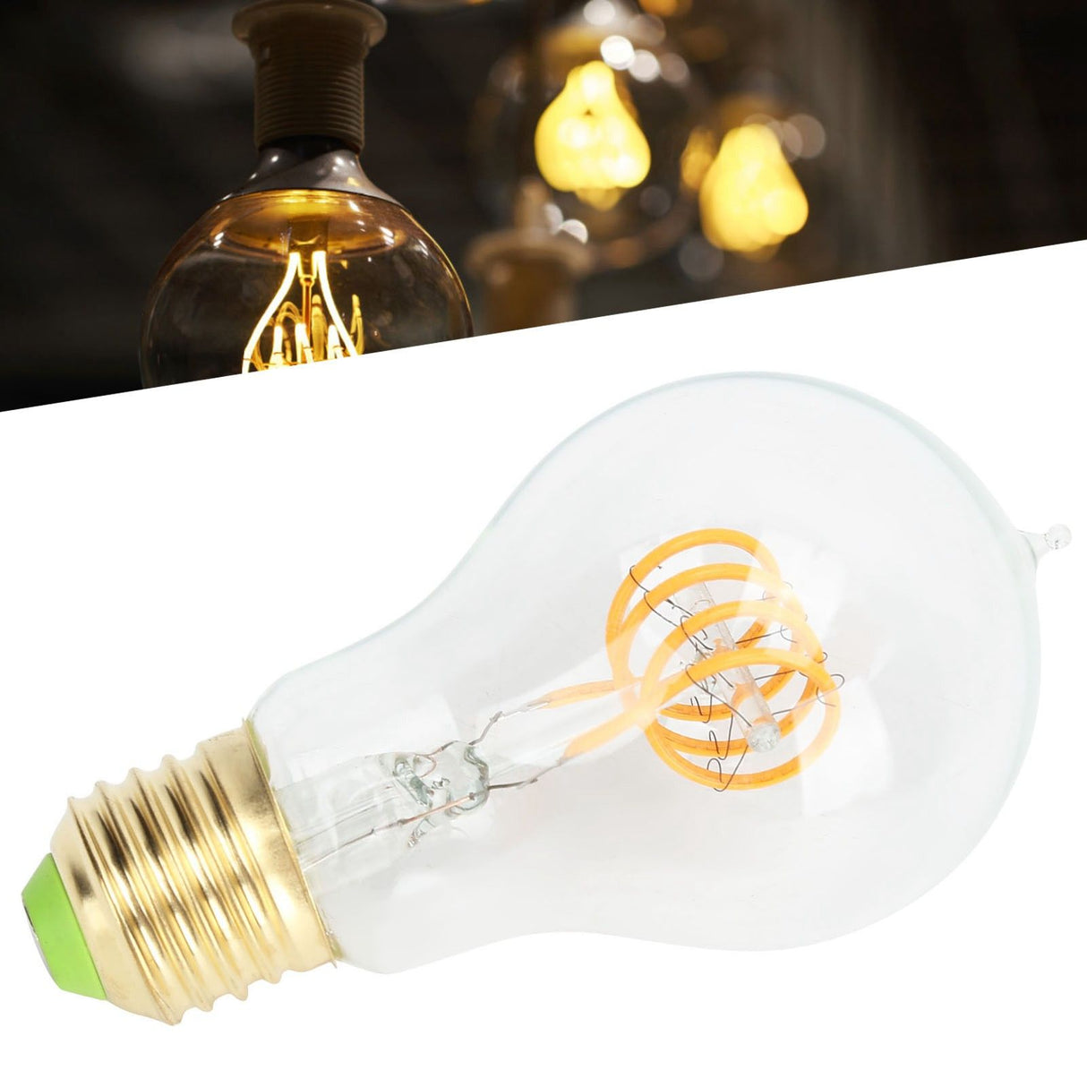 A60 Tipped Antique Bulb Dimmable LED Filament Lamp for Coffee Shop Retro Decoration Lamp 110V E27 Lamp Holder 4w Warm Light Transparent