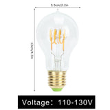 A60 Tipped Antique Bulb Dimmable LED Filament Lamp for Coffee Shop Retro Decoration Lamp 110V E27 Lamp Holder 4w Warm Light Transparent - Extra Image