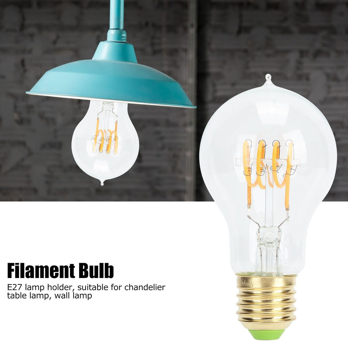 A60 Tipped Antique Bulb Dimmable LED Filament Lamp for Coffee Shop Retro Decoration Lamp 110V E27 Lamp Holder 4w Warm Light Transparent