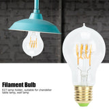 A60 Tipped Antique Bulb Dimmable LED Filament Lamp for Coffee Shop Retro Decoration Lamp 110V E27 Lamp Holder 4w Warm Light Transparent