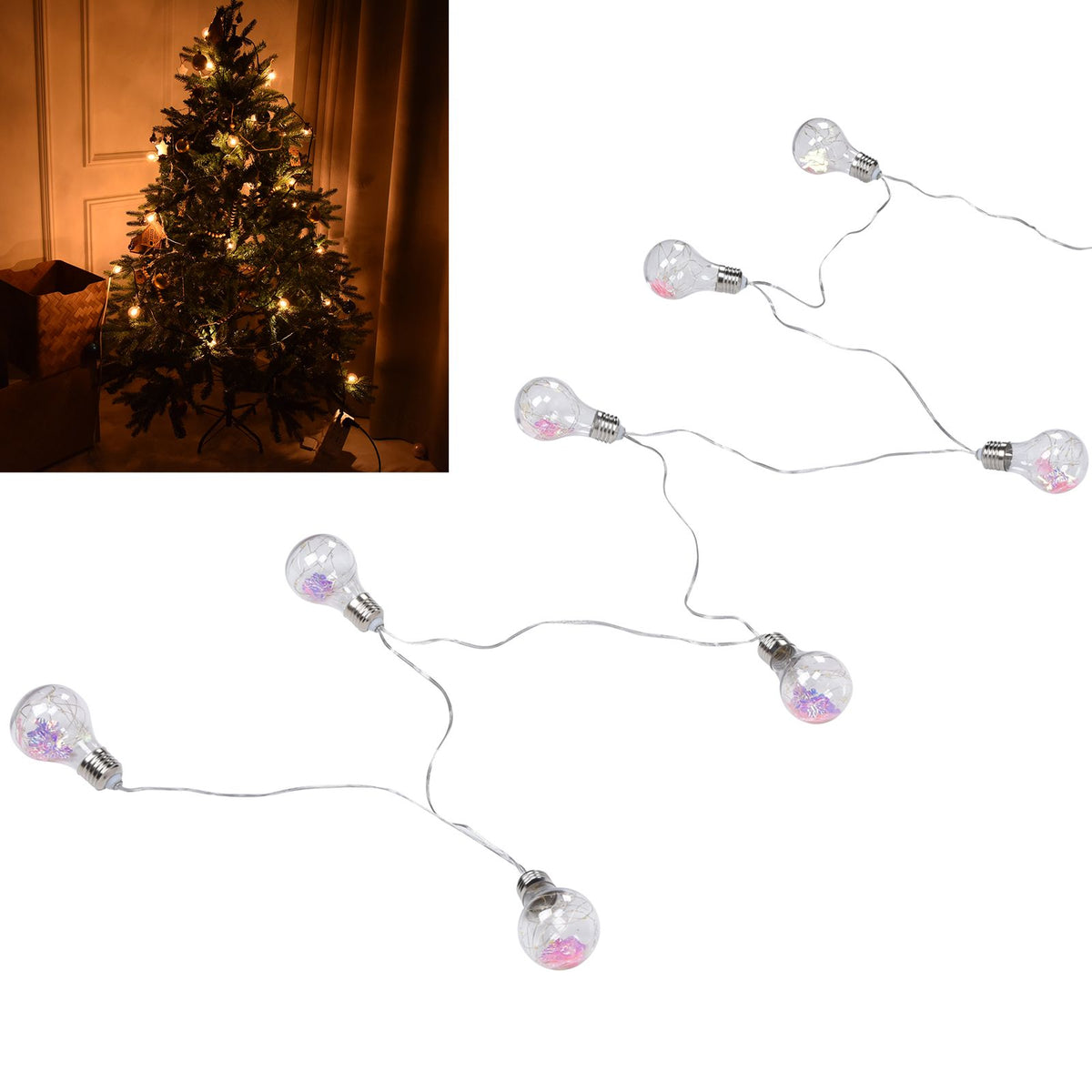 Butterfly Bulb Light String IP45 Waterproof 100LEDs Copper Wire Lamp String for Home Party Holiday Children's Bedroom
