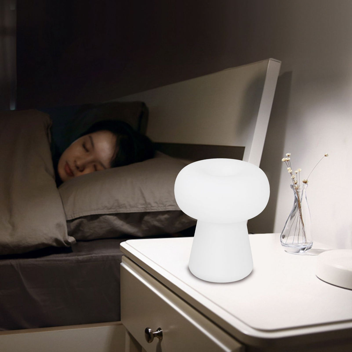 Night Light 3W Mushroom Shape Sensor Lamp USB Powered Desktop Light for Indoor Living Room