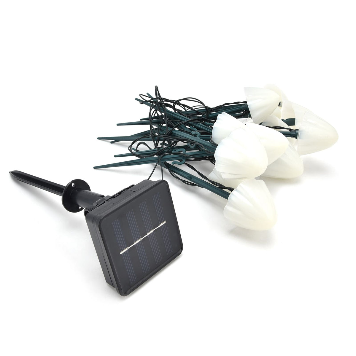 Solar Mushroom Shaped Light String Waterproof Decorative Lamp with 12LEDs 2 Lighting Modes