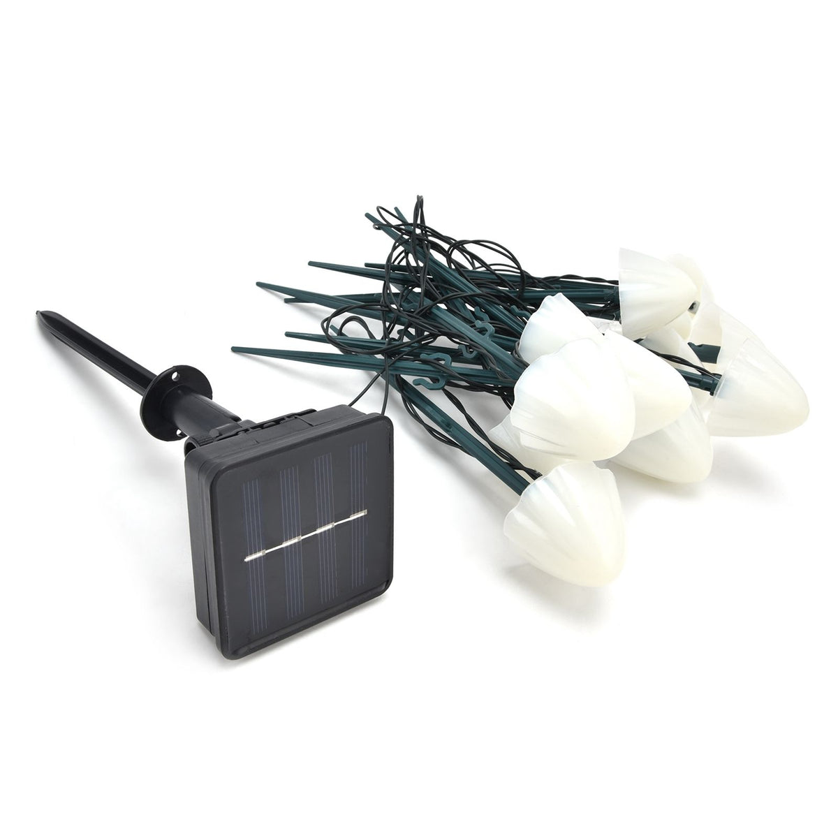Solar Mushroom Shaped Light String Waterproof Decorative Lamp with 12LEDs 2 Lighting Modes