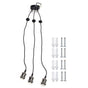 3 Arms Chandelier Lamp Holder Metal Retro Decoration Ceiling Light Socket for Home Dining Hall Bars